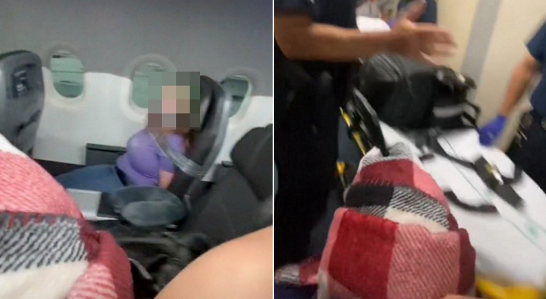 비행기 문 열려고 승객이 난동부리자 ‘테이프’로 입과 몸 묶어버린 외국 항공사