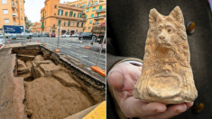 이탈리아 도심 한복판에서 발견된 2000년 전 무덤에서 나온 ‘개머리상’