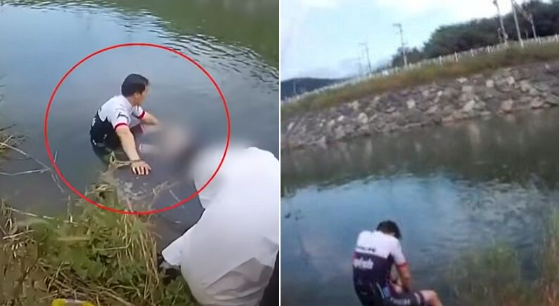 죽을힘 다해 물에 빠진 아이 3명 구하고 탈진해버린 시민 (영상)