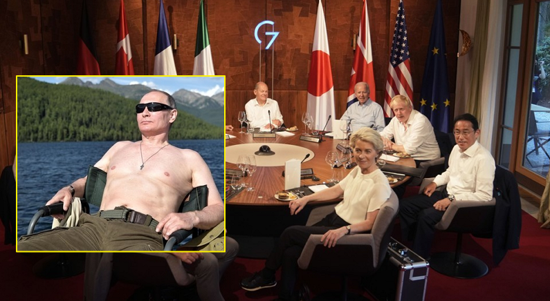 G7 정상들이 단체사진 찍을 때 ‘웃통 깐’ 이유…“우리가 더 터프해 보여야”